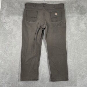 Carhartt Relaxed Fit Pants Mens 42x30 Gray Stretch Cotton Work Chino